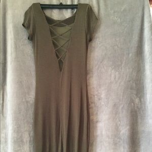 👗Wet Seal midi fitted Dress Olive Size S